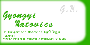 gyongyi matovics business card